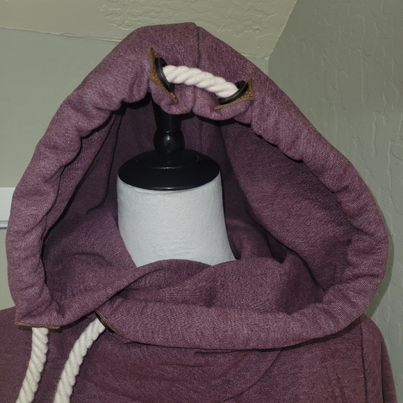 🍂Naketano Darth III Hoodie in Bordeaux Melange Small - Picture 4 of 12